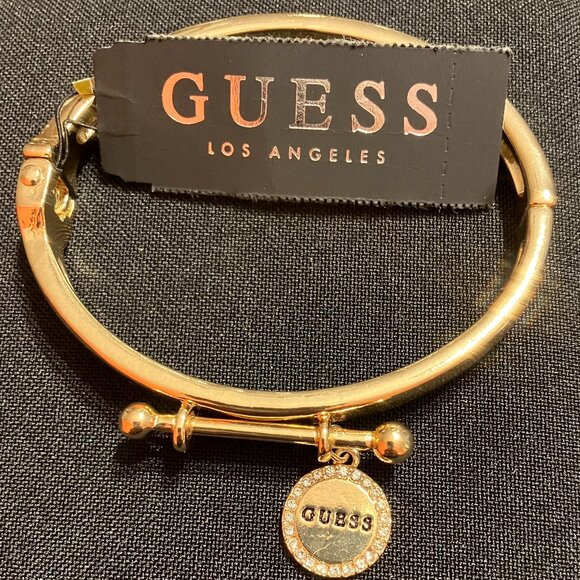 Guess Gold Tone Bangle with Charm/Bar - Picture 1 of 4